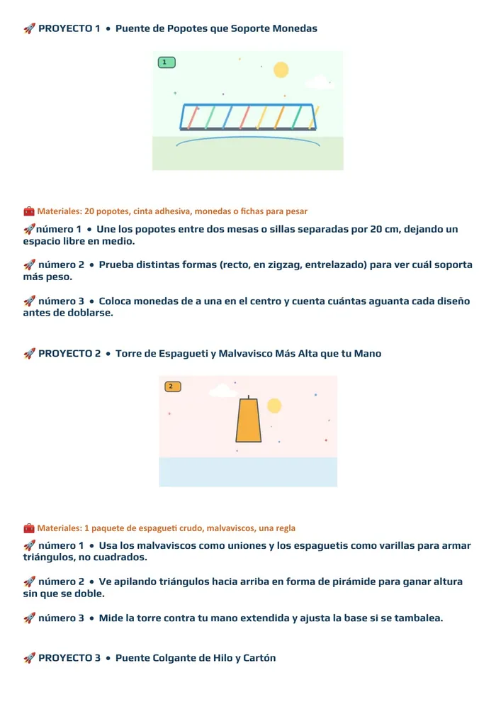 Página interior con un proyecto del kit